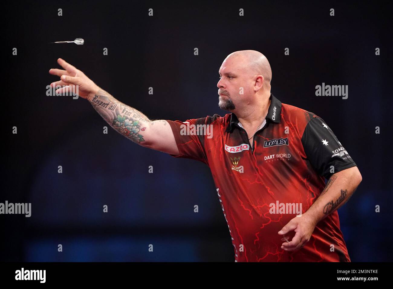 Netherlands' Danny Jansen in action against Philippines' Paolo Nebrida  during day five of the Cazoo World Darts Championship at Alexandra Palace,  London. Picture date: Monday December 19, 2022 Stock Photo - Alamy