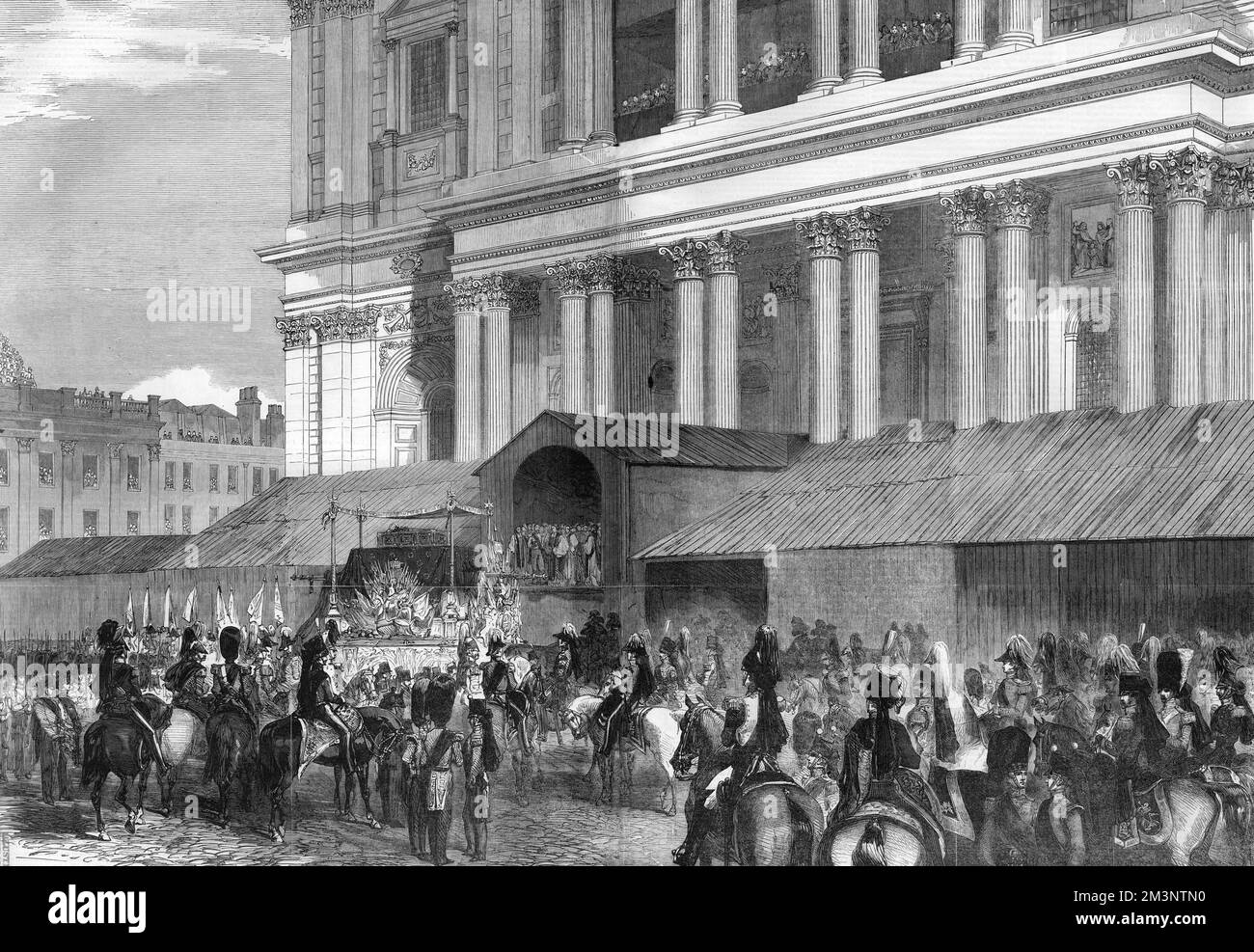 The arrival of the funeral car of the Duke of Wellington at St Paul's Cathedral in London. 18th