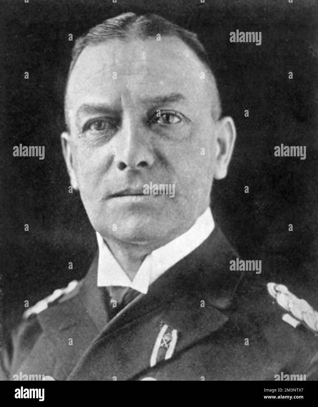 Erich Johann Albert Raeder (24 April 1876  6 November 1960) German naval leader in Germany before and during World War II. Raeder attained the highest possible naval rankthat of Gro&#x7e1;dmiral (Grand Admiral)  in 1939, becoming the first person to hold that rank since Alfred von Tirpitz. Raeder led the Kriegsmarine (German Navy) for the first half of the war, but resigned in 1943 and was replaced by Karl D&#x1aea74;z. He was sentenced to life in prison at the Nuremberg Trials, but was later released.     Date: 1939 Stock Photo