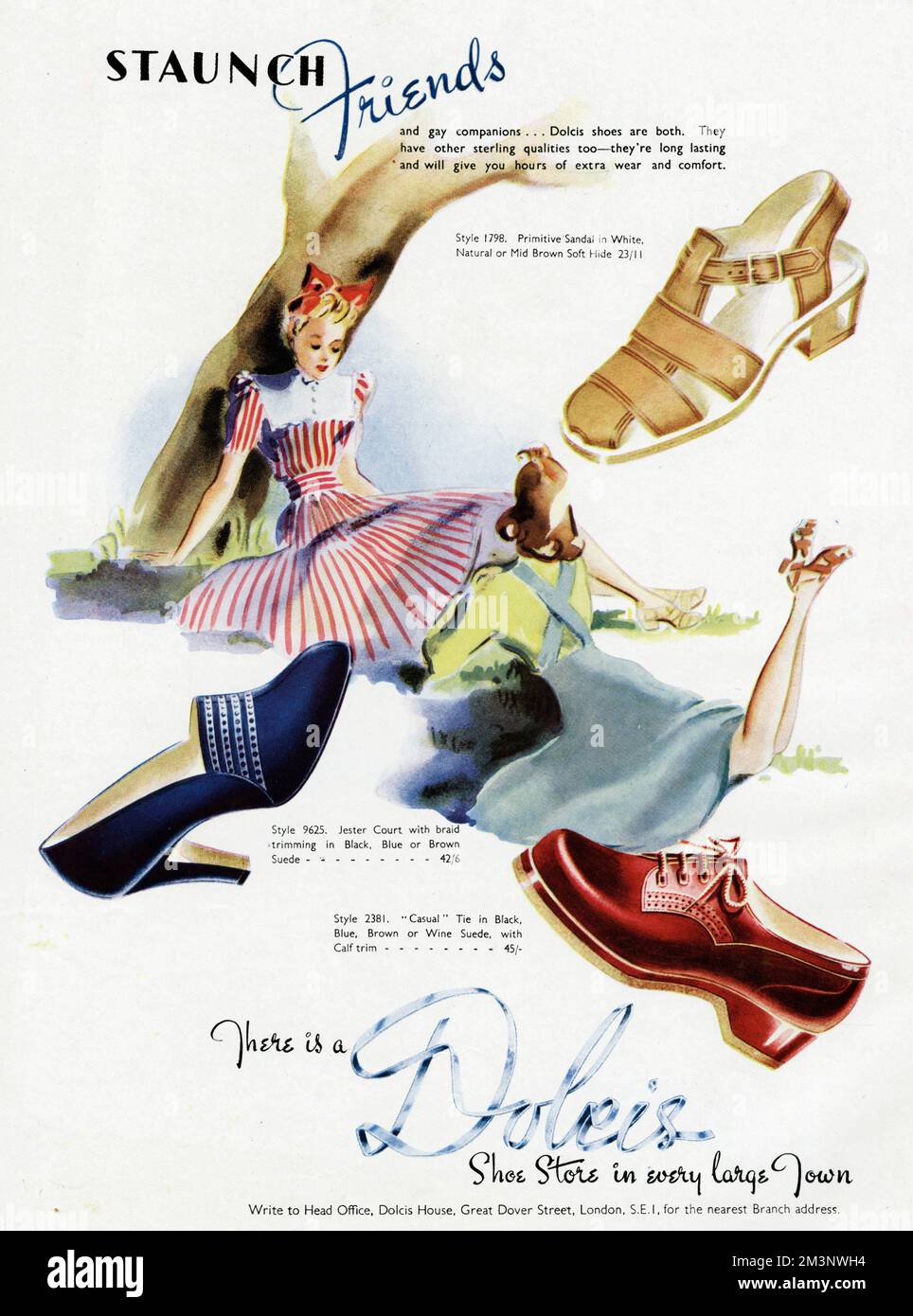 'Stauch friends'.  and gay companions . . . Dolis shoes are both.  They have other sterling qualities too - they're long lasting and will give you hours of extra wear and comfort.  1941 Stock Photo