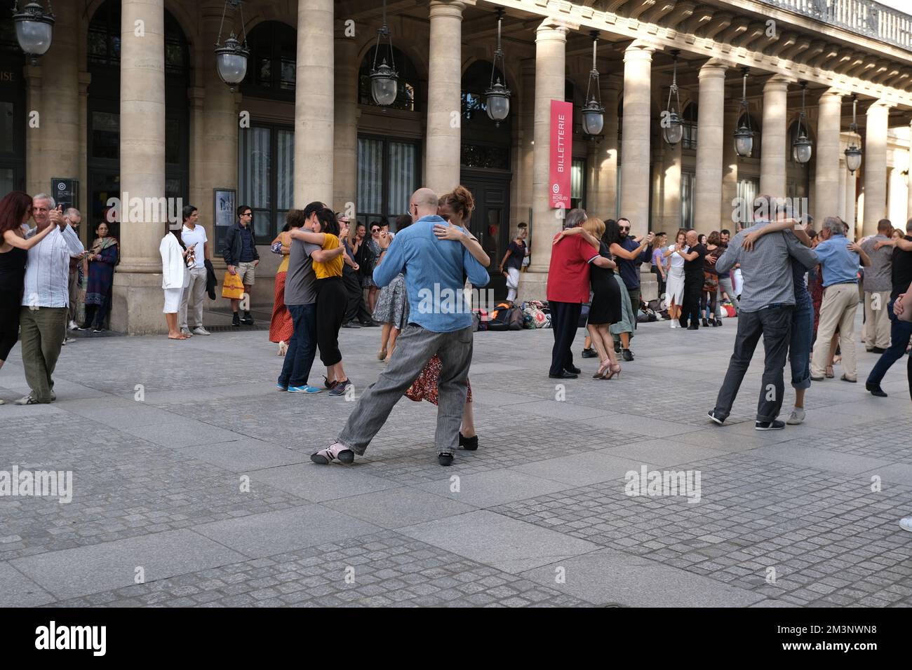 A group of people dancing salsa in Paris, France near the Louvre Stock Photo Alamy