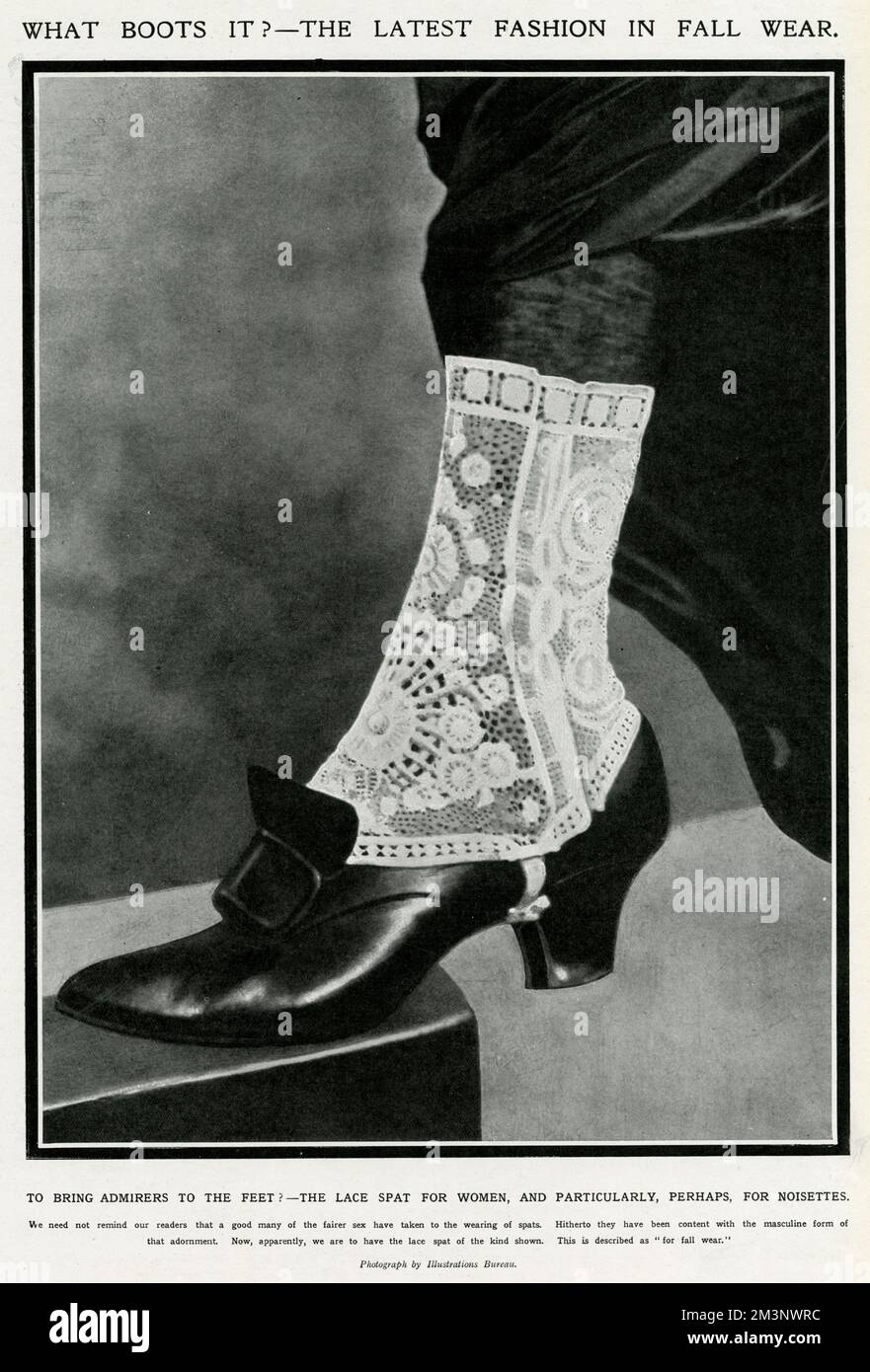 A fleeting fashion of 1913, spats for ladies and in this case, one made