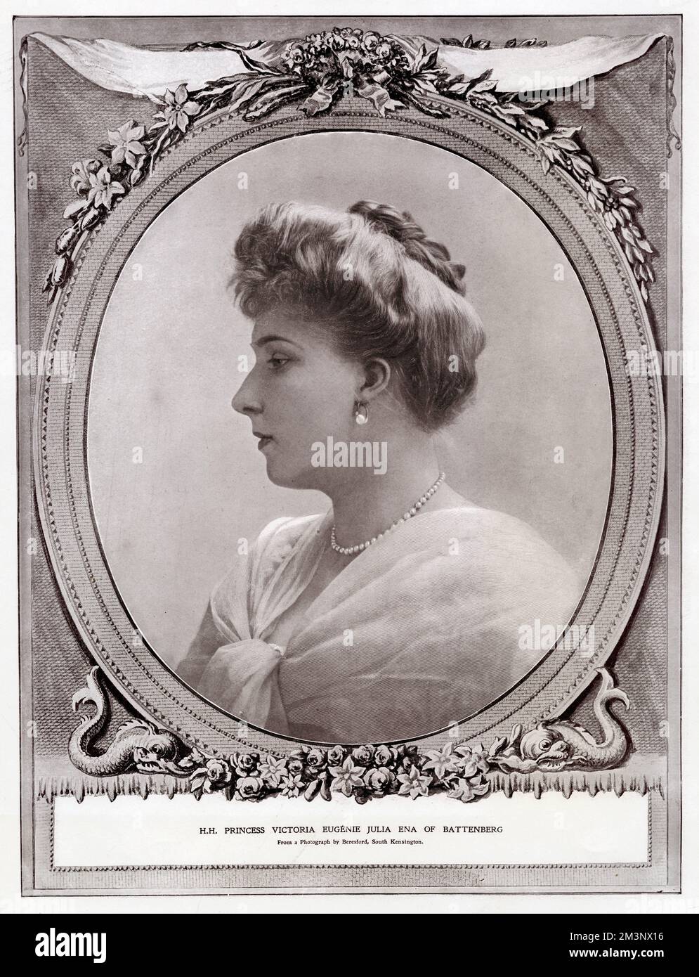Victoria Eugenie of Battenberg (1887 - 1969), Queen of Spain as the wife of King Alfonso XIII.     Date: 1906 Stock Photo