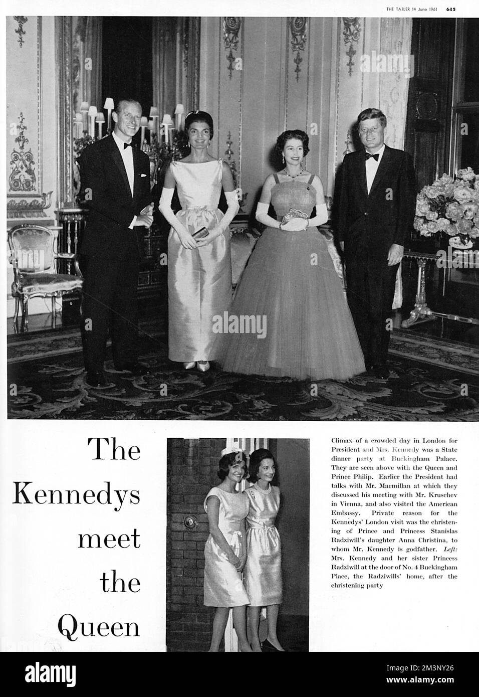 The Kennedy's meet the Queen Stock Photo