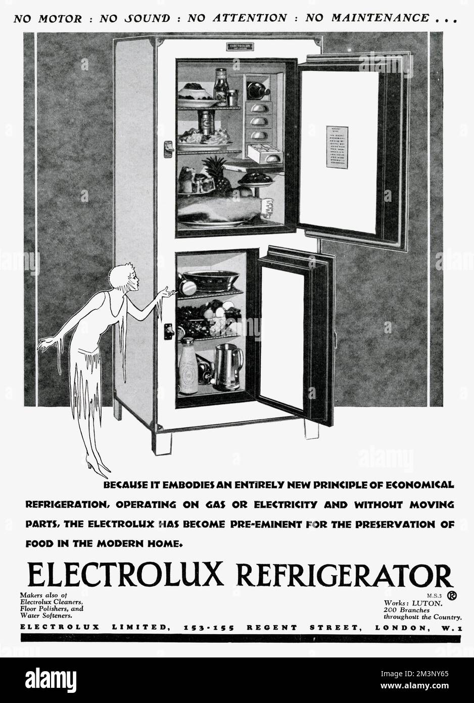 Advert for Electrolux refrigerator 1928 Stock Photo