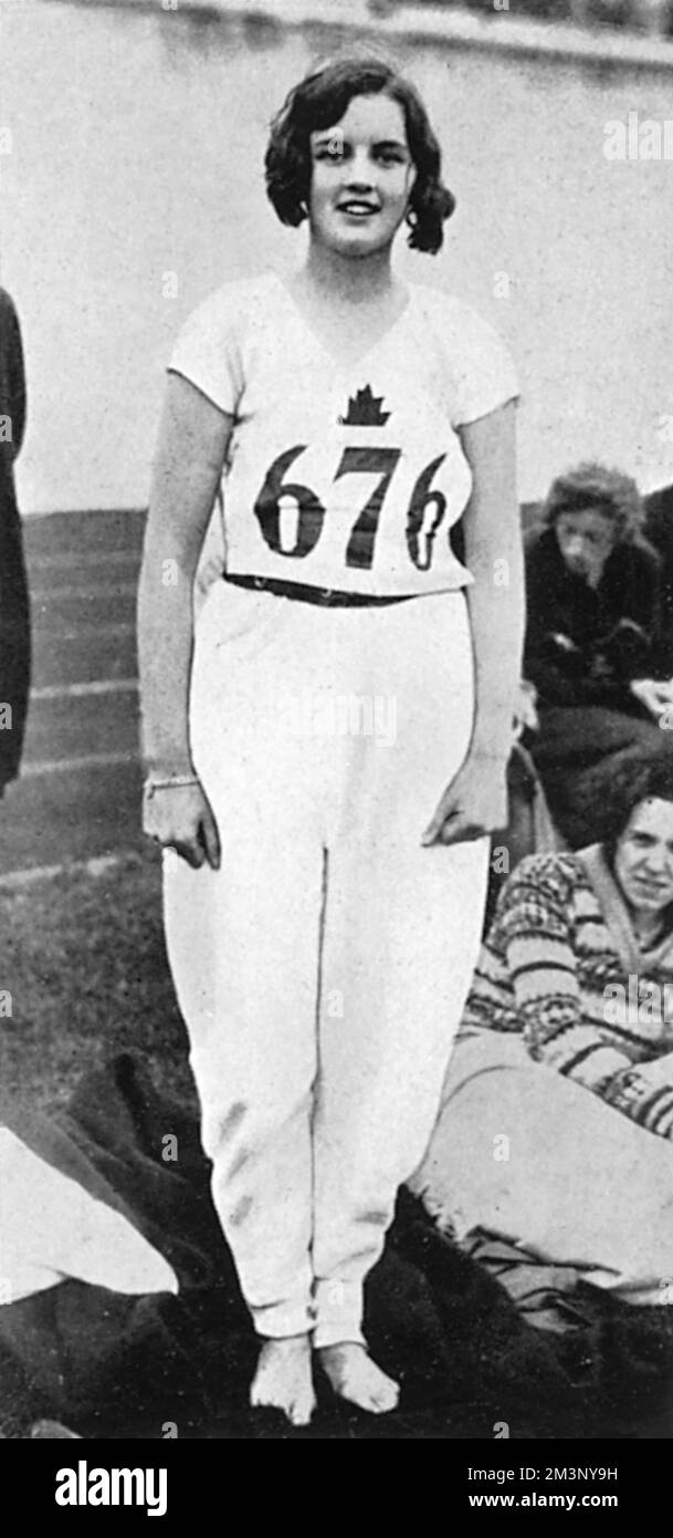Ethel Mary Catherwood (1908-1987), Canadian athlete and winner of the first women's Olympic gold medal in the high jump at the 1928 Amsterdam Olympic Games, setting a world record in the process.       Date: 1928 Stock Photo