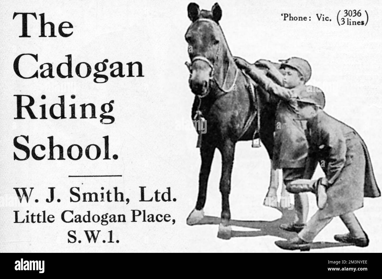 Advertisement for the Cadogan Riding School at Little Cadogan Place