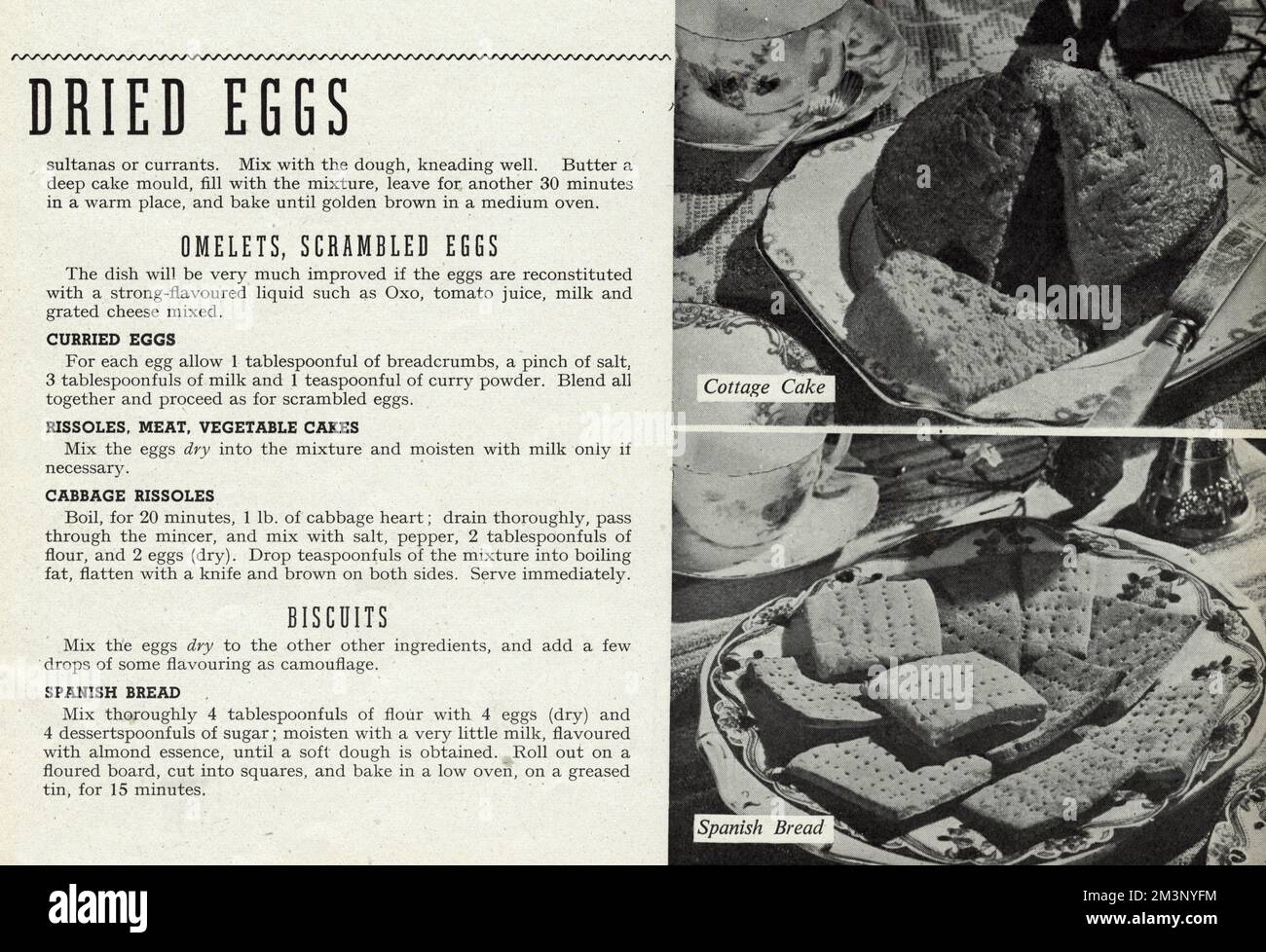 Dried egg recipes Scrambled omelet eggs, curried eggs, rissoles,meat