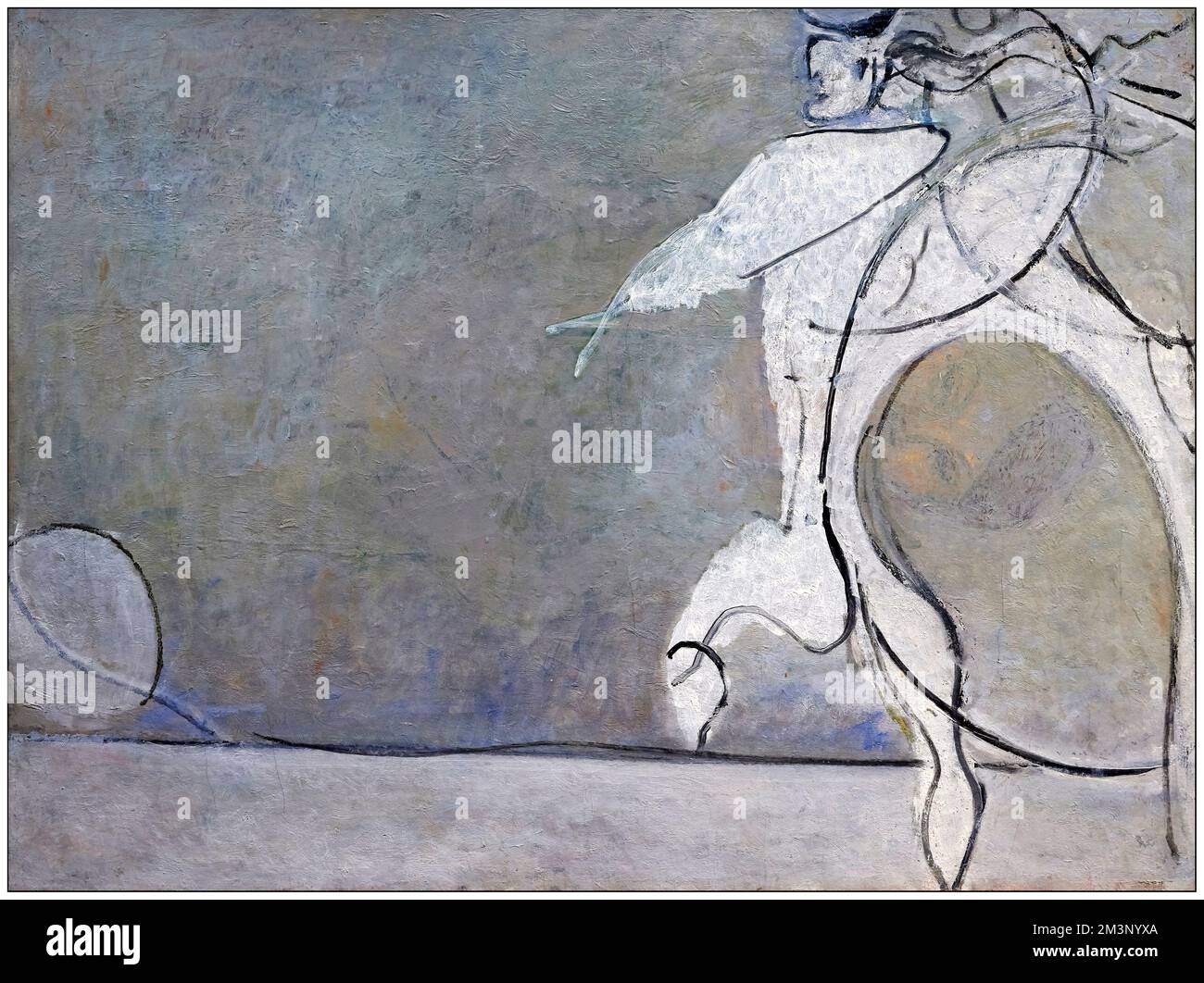 Angelo ribelle con luna bianca olio su tela Osvaldo Licini 1955