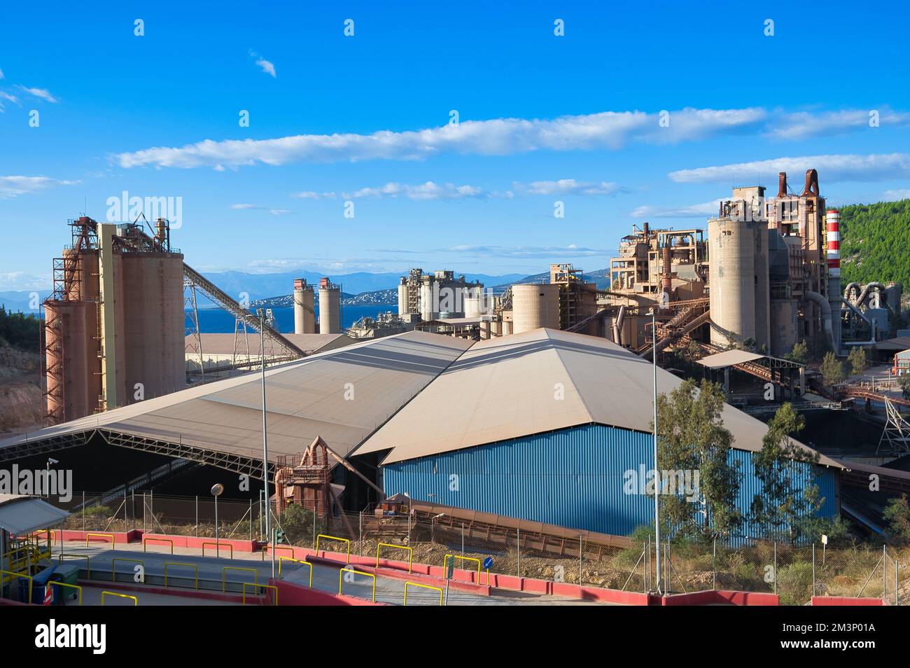 factory industrial area, Lafarge Cement Volos Plant , heavy industry cement, manufacturing plant