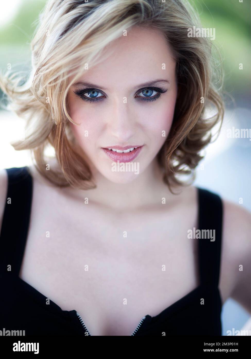 Blonde female model blue eyes hi-res stock photography and images - Alamy