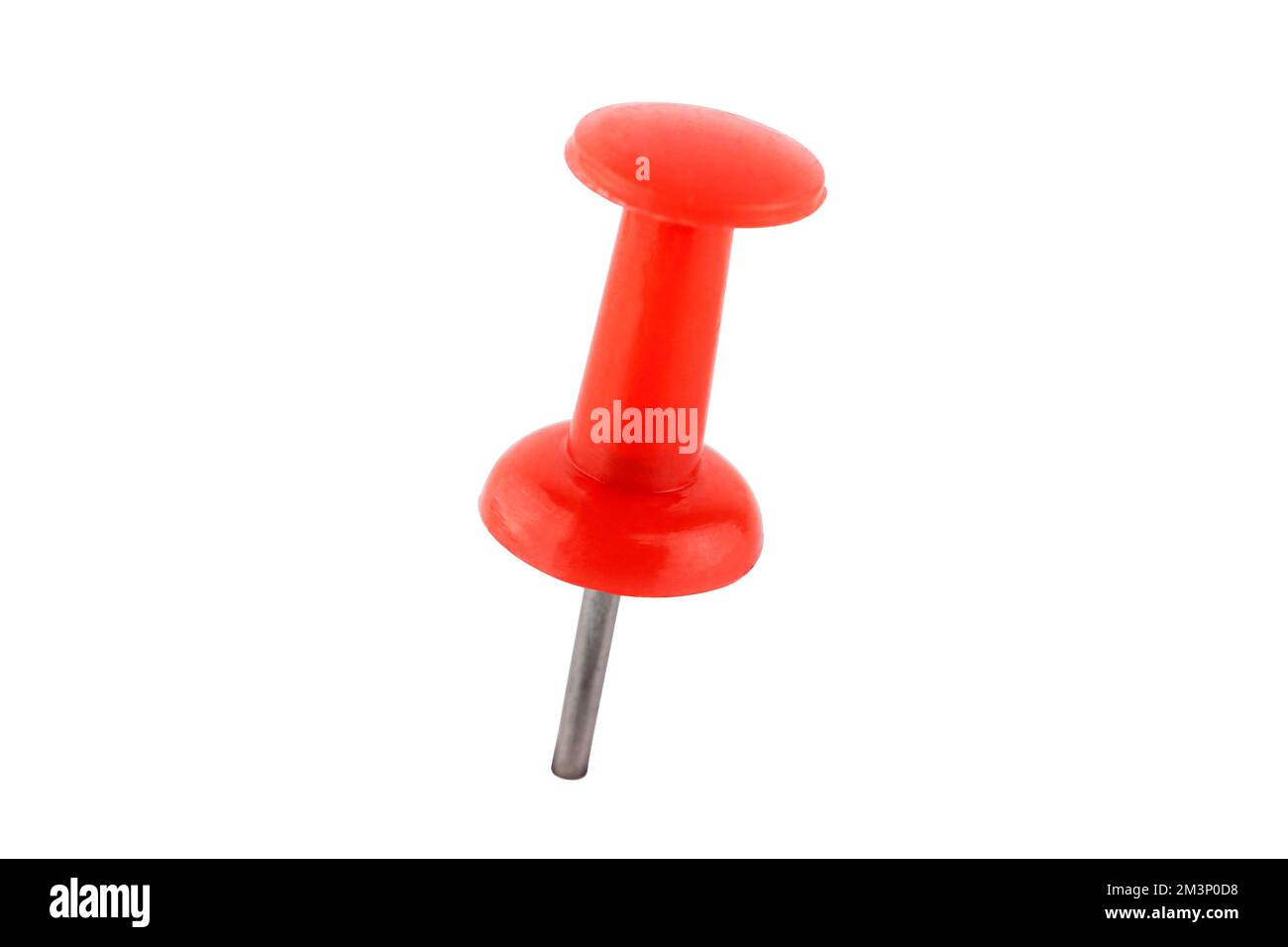 Red push pin isolated on white background Stock Photo