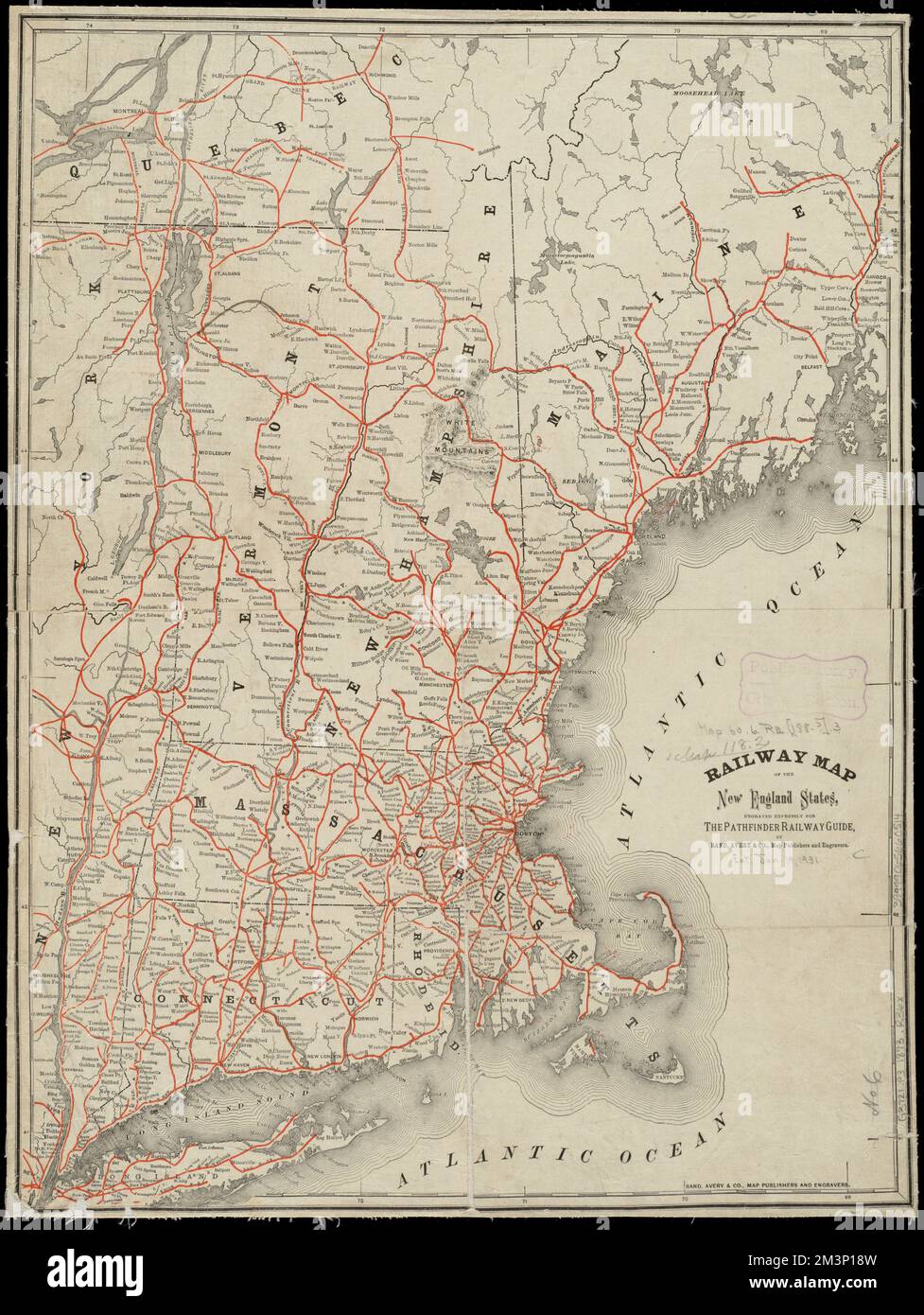 Railway map of the New England states, engraved expressly for the ...