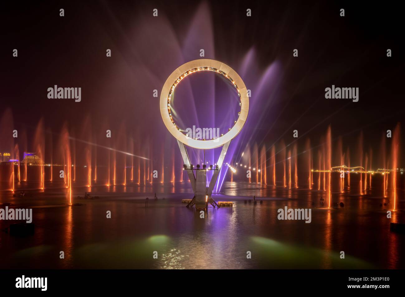 Fireworks and fountain laser light show at Corniche road FIFA World cup