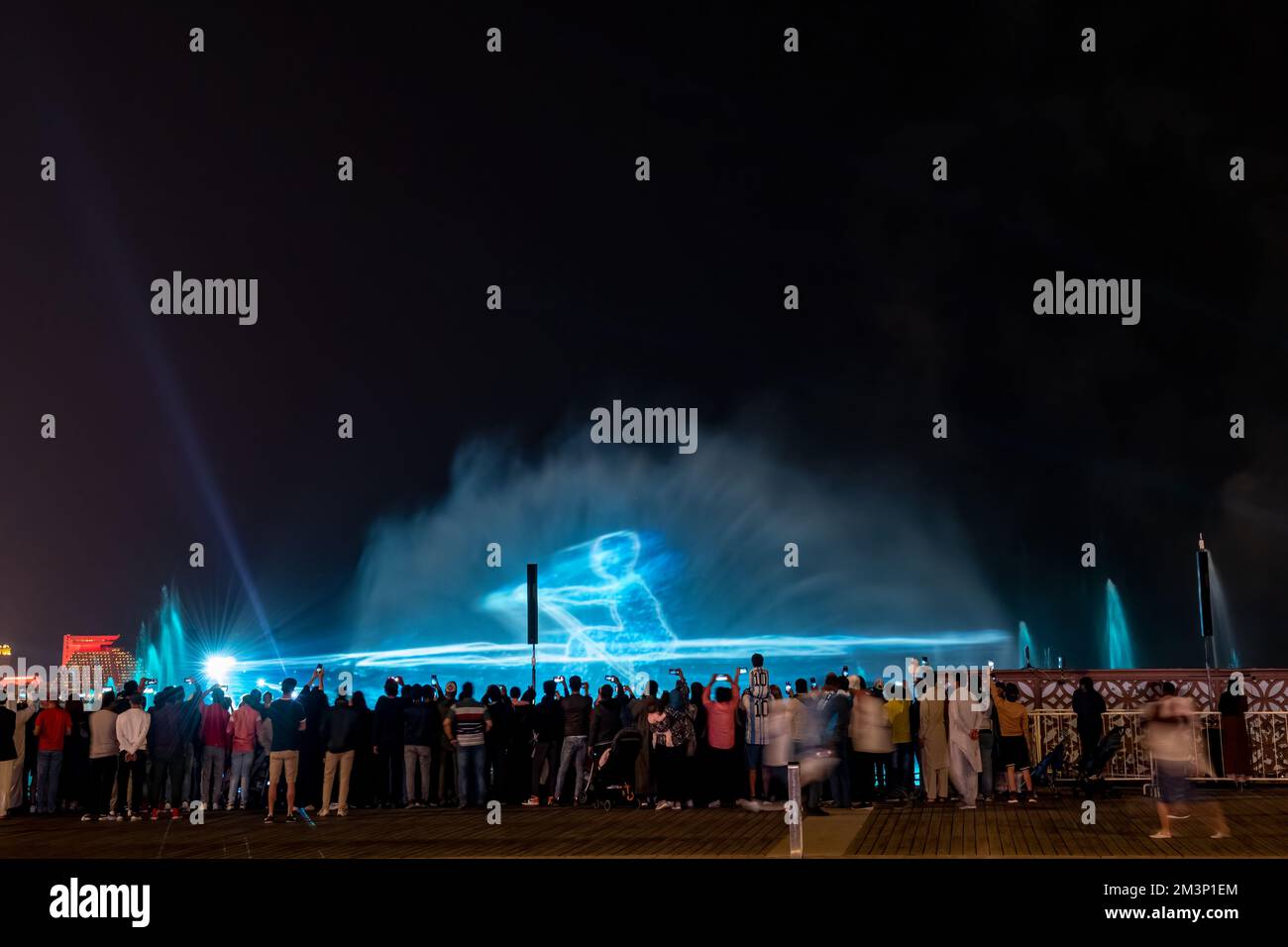 Fireworks and fountain laser light show at Corniche road FIFA World cup