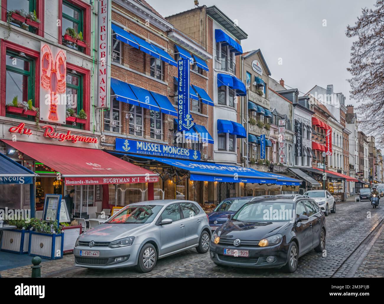 The Quartier des Quais; is the old port district of Brussels, a neighborhood with a century-old history - Brussels, Belgium, Europe Stock Photo