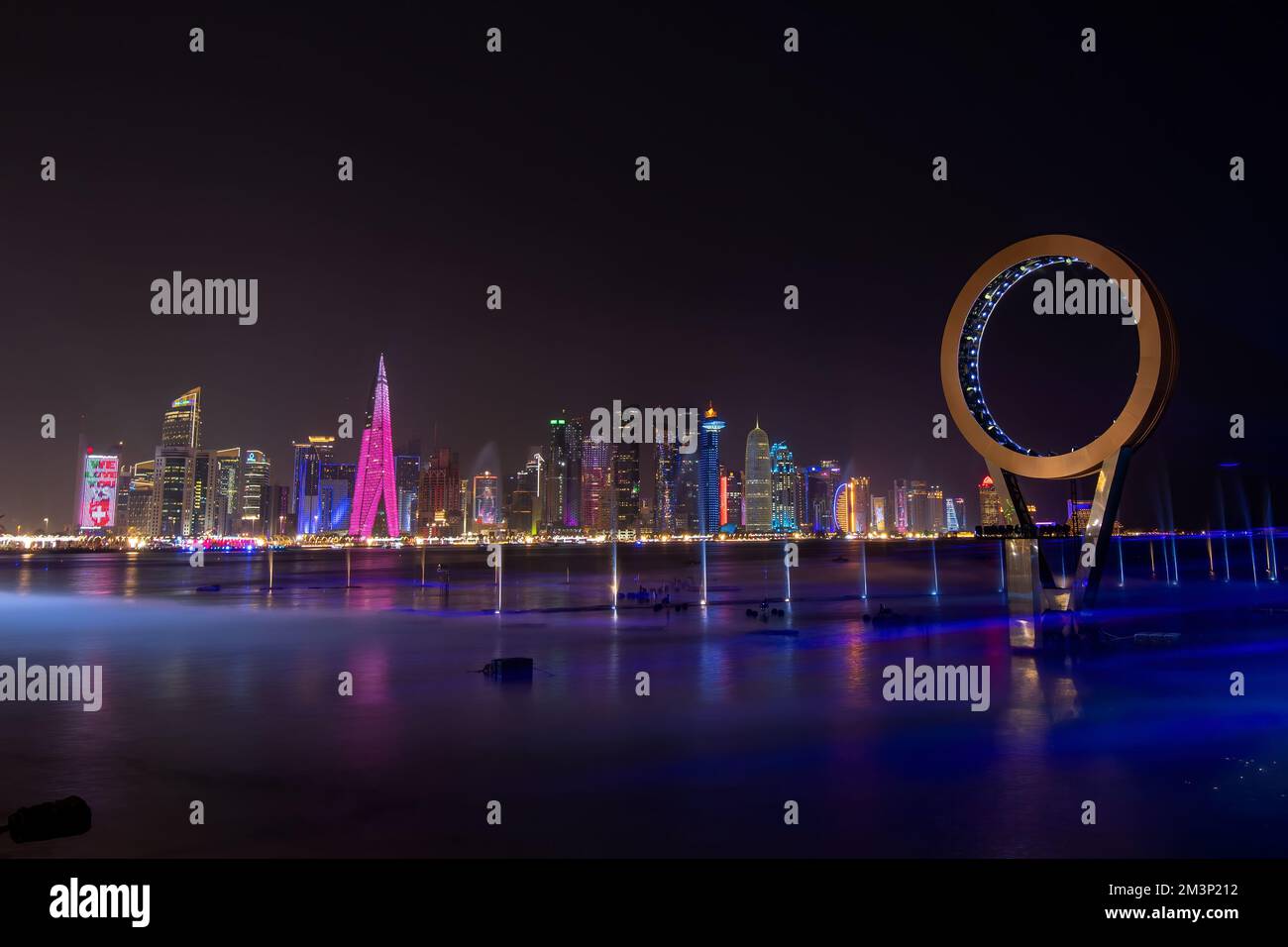 Fireworks and fountain laser light show at Corniche road FIFA World cup