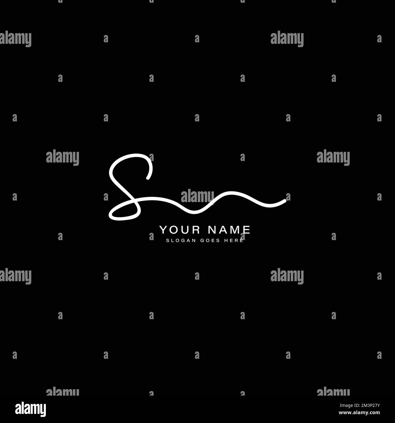 Initial Letter S Logo, Handwritten and Signature in joining style for Business Name with Alphabet S Stock Vector