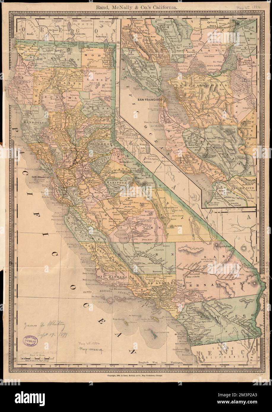 Rand McNally amp Co 39 s California - Rand Mcnally Cos California California Maps Norman B Leventhal Map Center Collection 2M3P2A3 