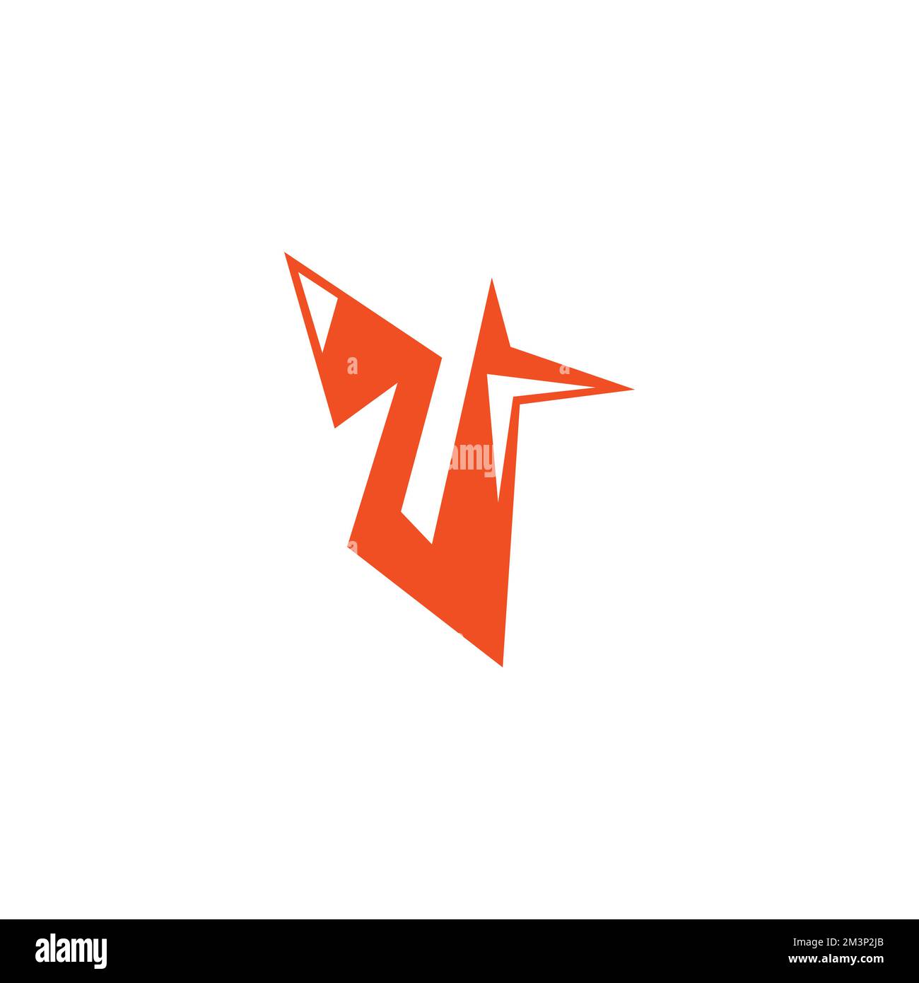 Abstract Fox Logo Simple Design Stock Vector