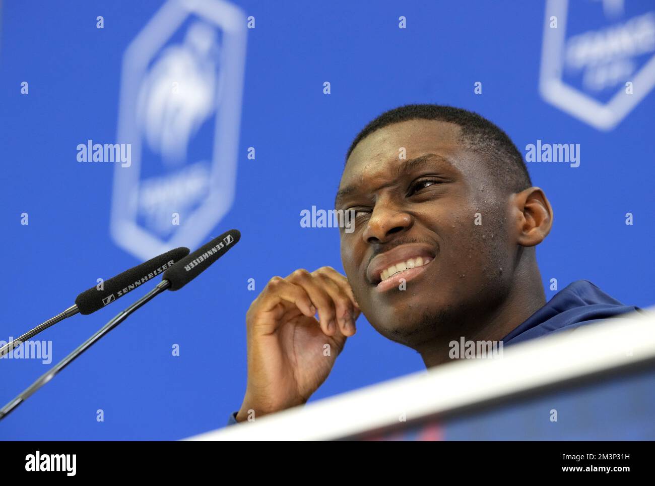 France's Randal Kolo Muani during a press conference at Al Sadd SC
