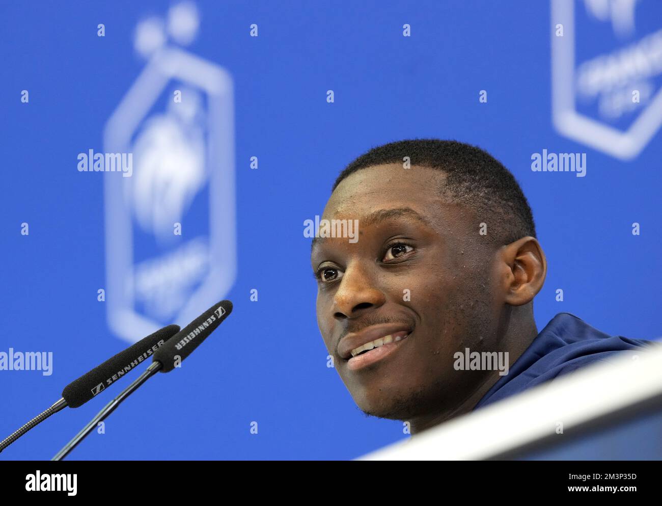 France's Randal Kolo Muani during a press conference at Al Sadd SC