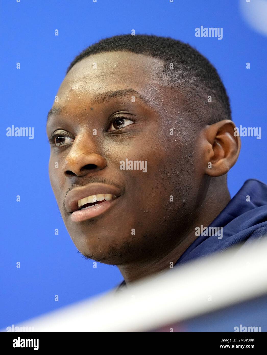 France's Randal Kolo Muani during a press conference at Al Sadd SC