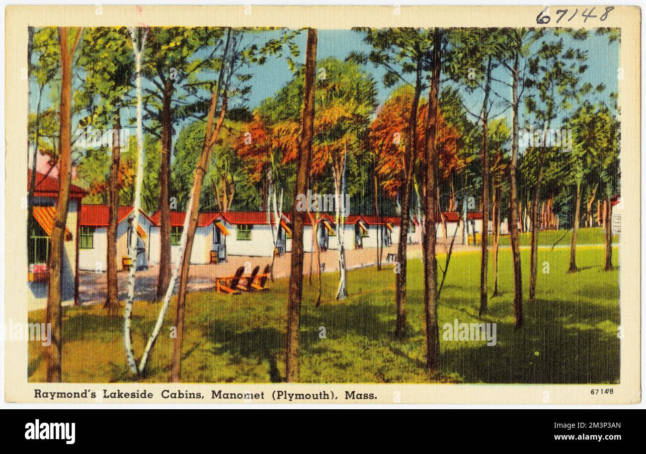 Raymond's Lakeside Cabins, Manomet (Plymouth), Mass. , Cabins, Tichnor ...