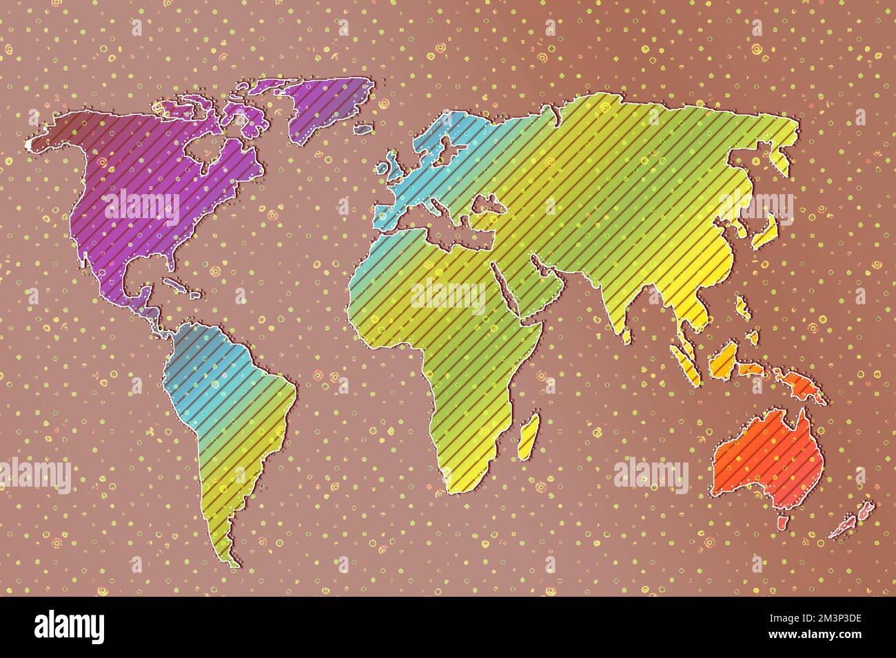 World map design.  Earth with continents.  Map of europe and america, Asia and Australia. Flat Earth map template Stock Photo