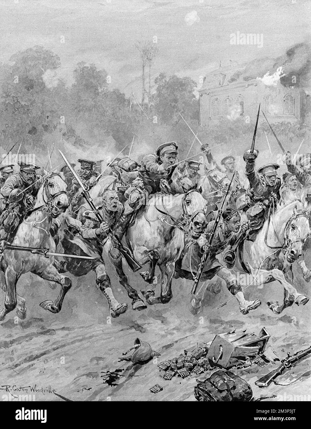 St Quentin stirrup charge 1914 Stock Photo Alamy