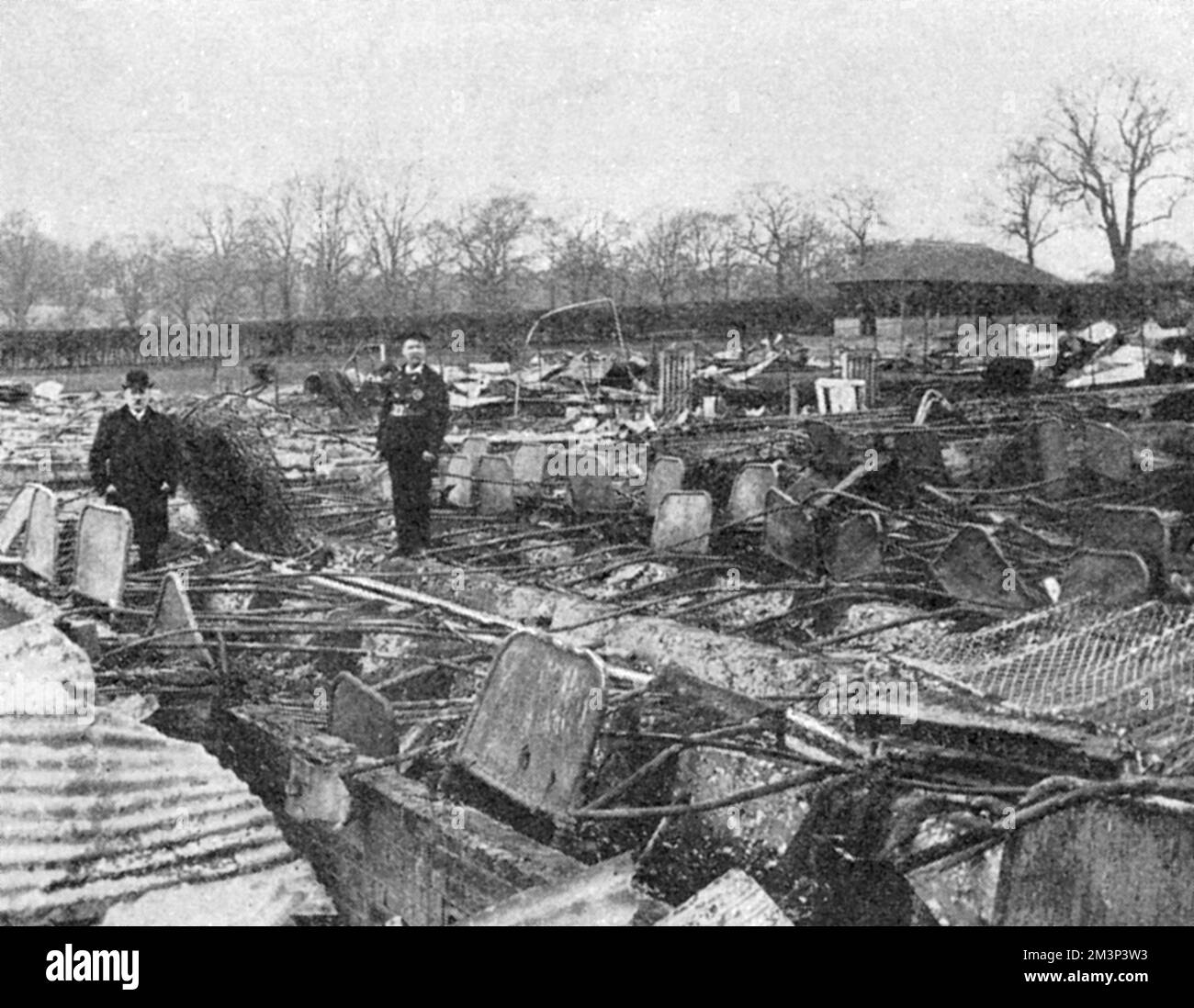 The ruins of the temporary annexe at the Middlesex Pauper Lunatic