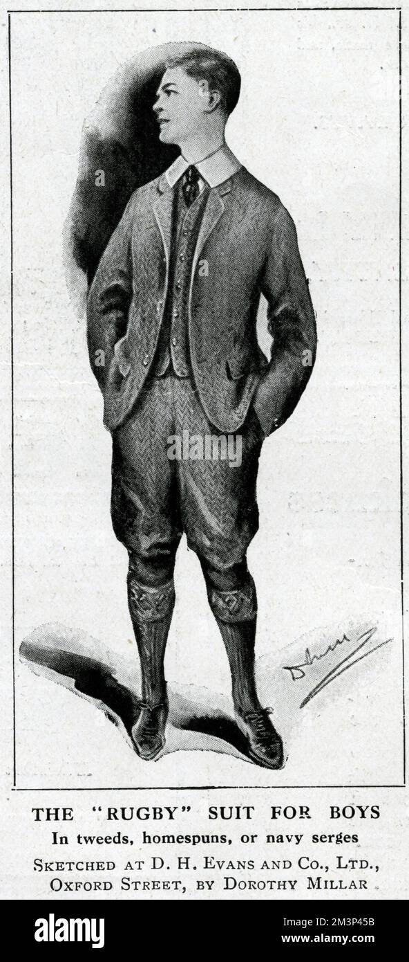 Rugby suit for boys 1914 Stock Photo - Alamy