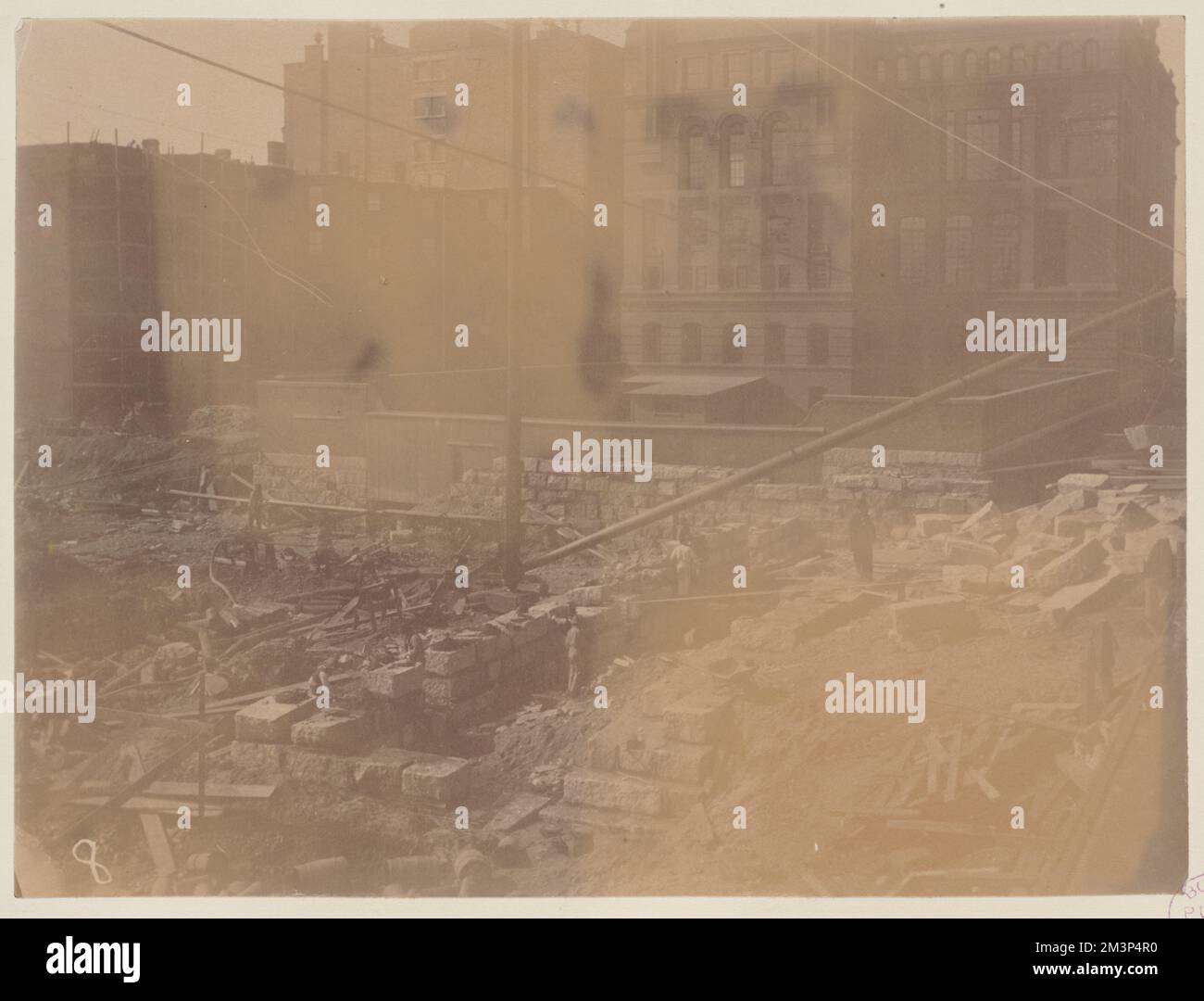 Rear of site adjacent to Harvard Medical School building, construction