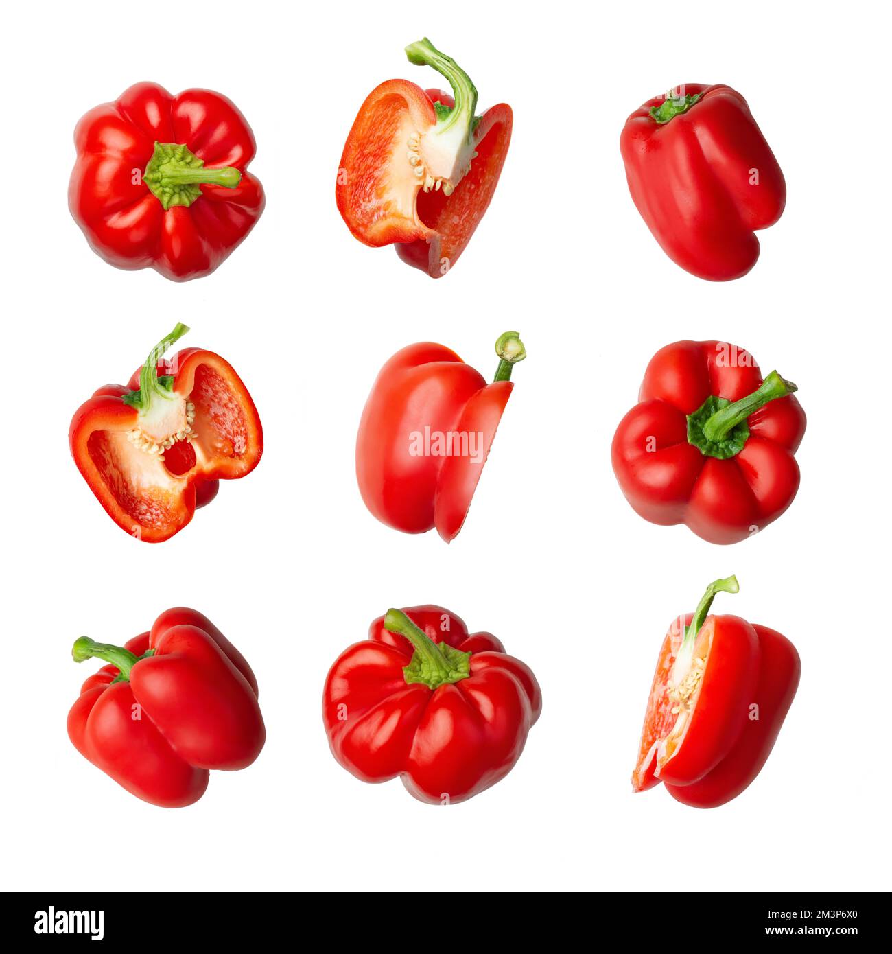 red bell pepper isolated on white background Stock Photo - Alamy