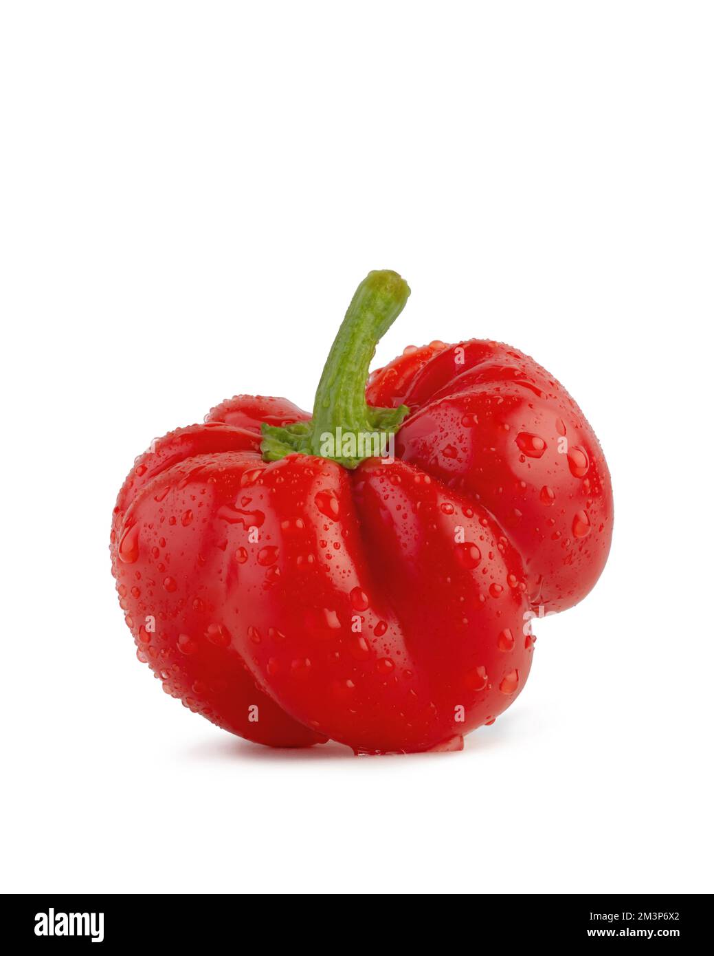 red bell pepper isolated on white background Stock Photo - Alamy