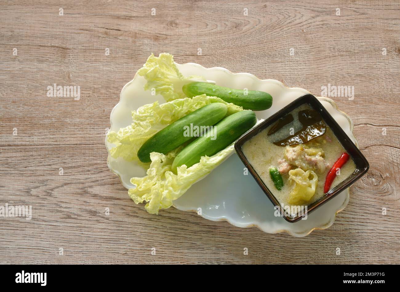 spicy IndoPacific king mackerel fish and chili sauce dipping fresh