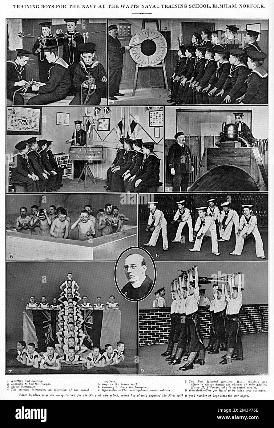 Training boys for the navy, WW1 Stock Photo