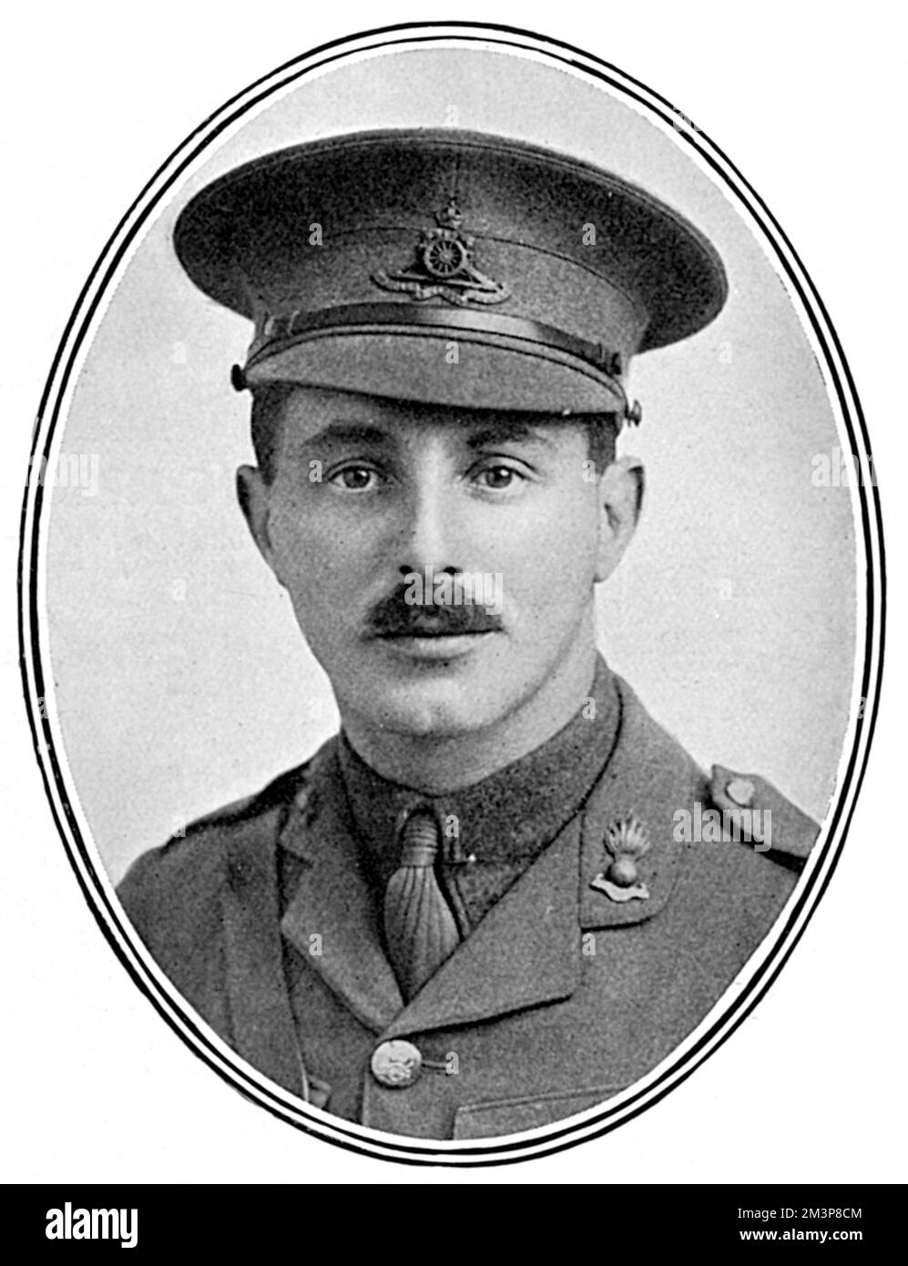 Gilbert Frankau (1884-1952), writer and war poet.  Frankau served in the British Army from the outbreak of war in 1914, first in the 9th Battalion of the East Surrey Regiment, and then (with the rank of Captain) as a gunner in the 107th Brigade of the Royal Field Artillery  experiences that he later used in novels. He fought in major battles of the British Expeditionary Force in France and wrote for the Wipers Times before being invalided out and given a posting in Italy. The family business not having survived the war, he became a writer.     Date: 1916 Stock Photo