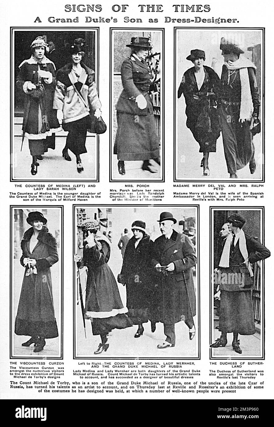 Society goes to see Count Michael de Torby's fashion designs Stock ...