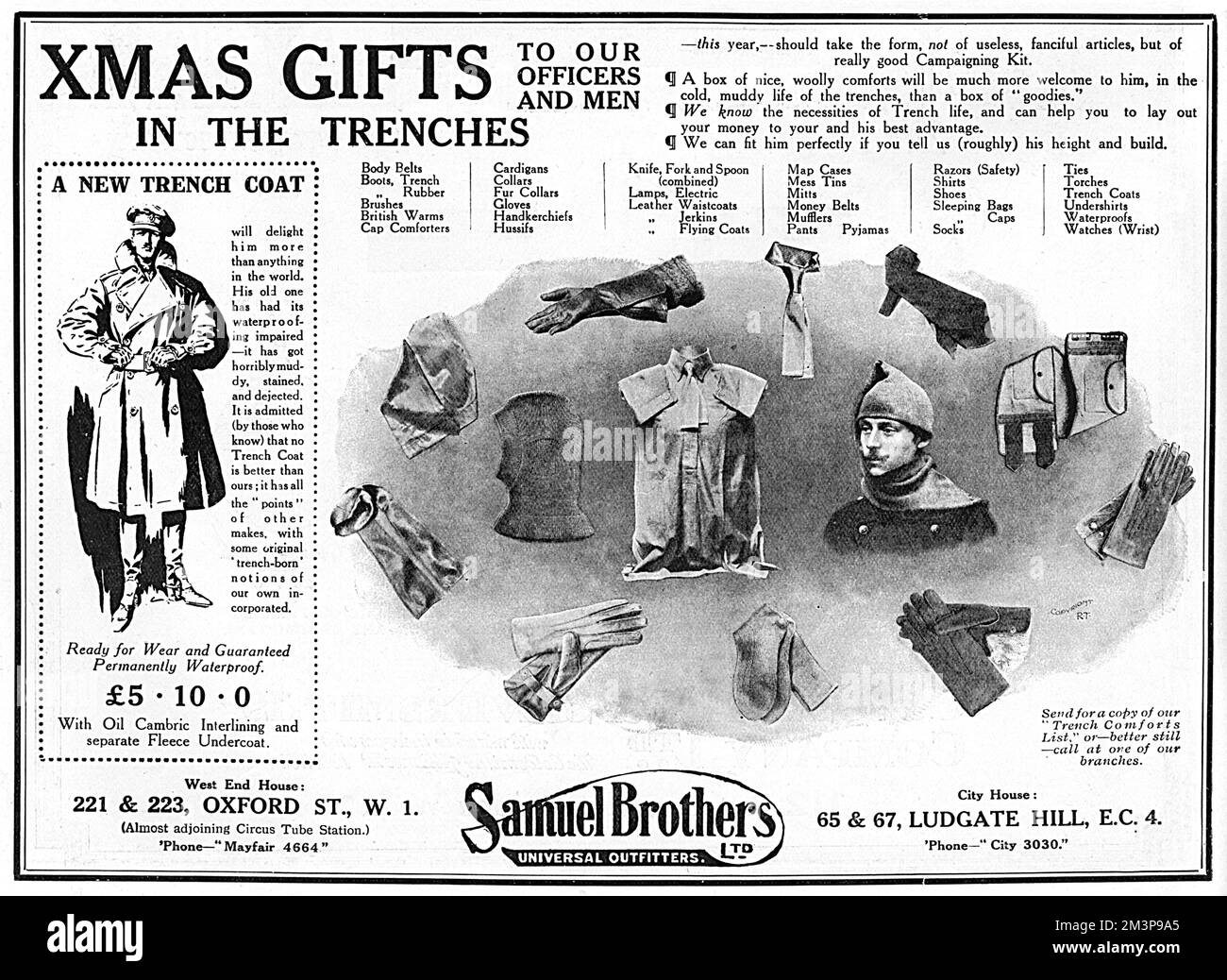 Samuel brothers xmas gifts in the trenches ww1 stock photo alamy