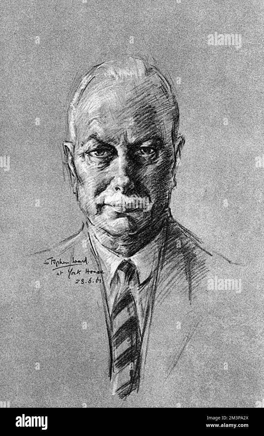 Prince Henry, the Duke of Gloucester,(1900-1974),as drawn from life by Stephen Ward, at a sitting specially granted to the Illustrated London News in 1961. Ward sketched several high profile figures for the Illustrated London News in 1961, but two years later he would become notorious through his involvement in the Profumo Affair     Date: 1961 Stock Photo
