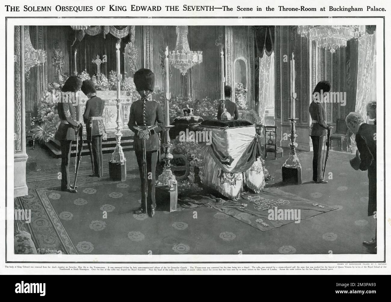 Edward VII lying-in-state in Throne-Room Stock Photo