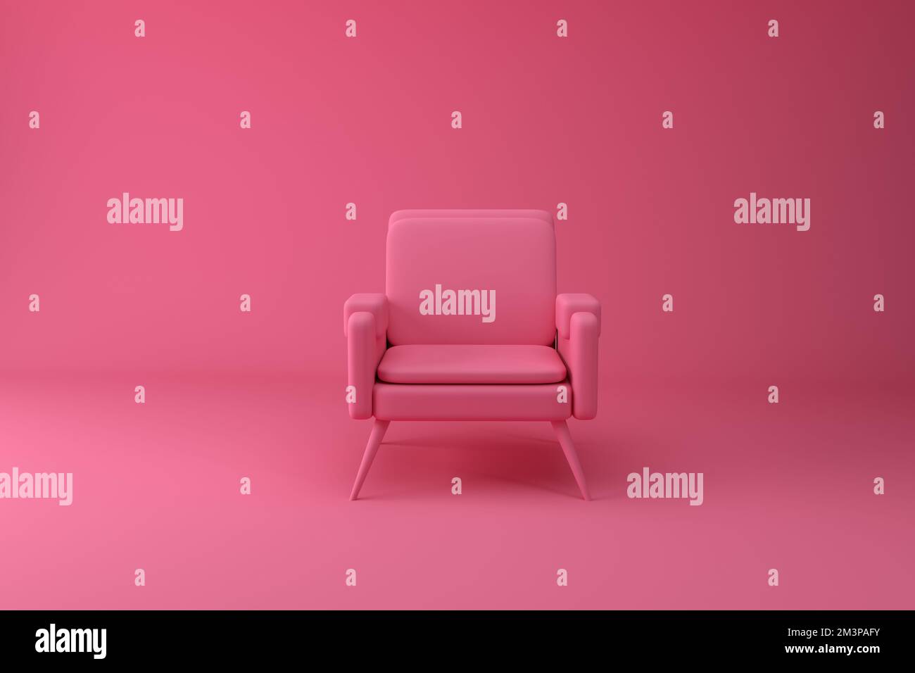 Modern pink armchair on pink background. 3D rendering Stock Photo Alamy