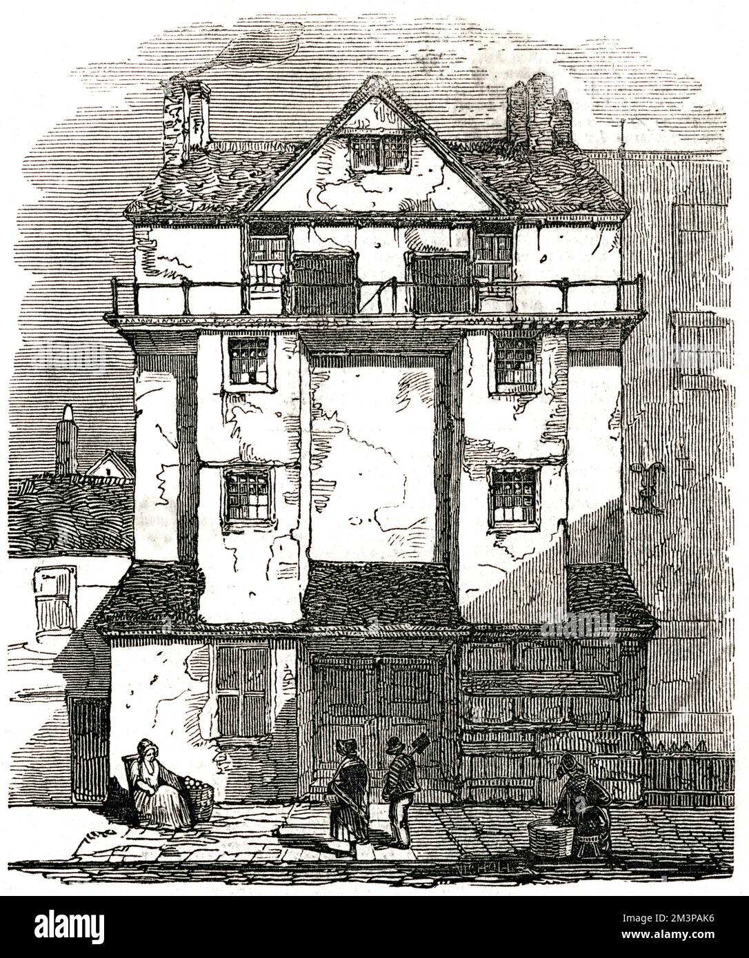 William Caxton's House - Almonry, Westminster, London Date: 1847 Stock ...