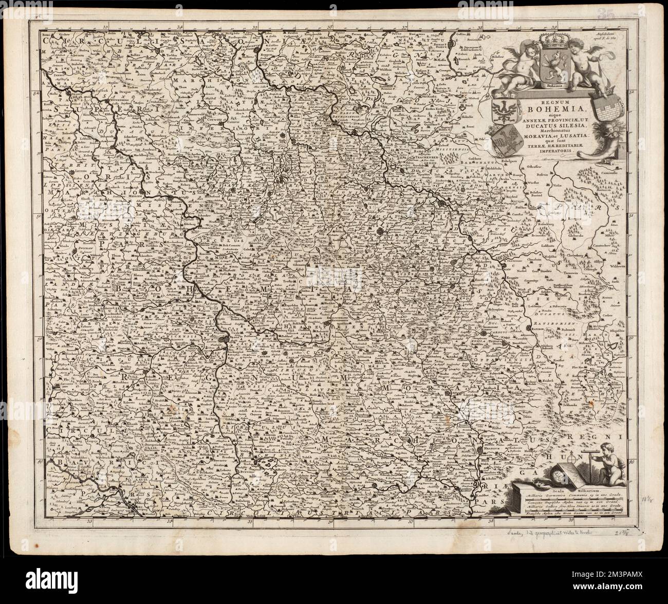 Regnum Bohemia, eique annexae provinciae, ut Ducatus Silesia, marchionatus Moravia, et Lusatia : quae sunt terrae Haereditariae imperatoris , Bohemia Czech Republic, Maps, Early works to 1800, Czech Republic, Maps, Early works to 1800, Germany, Maps, Early works to 1800, Poland, Maps, Early works to 1800 Norman B. Leventhal Map Center Collection Stock Photo