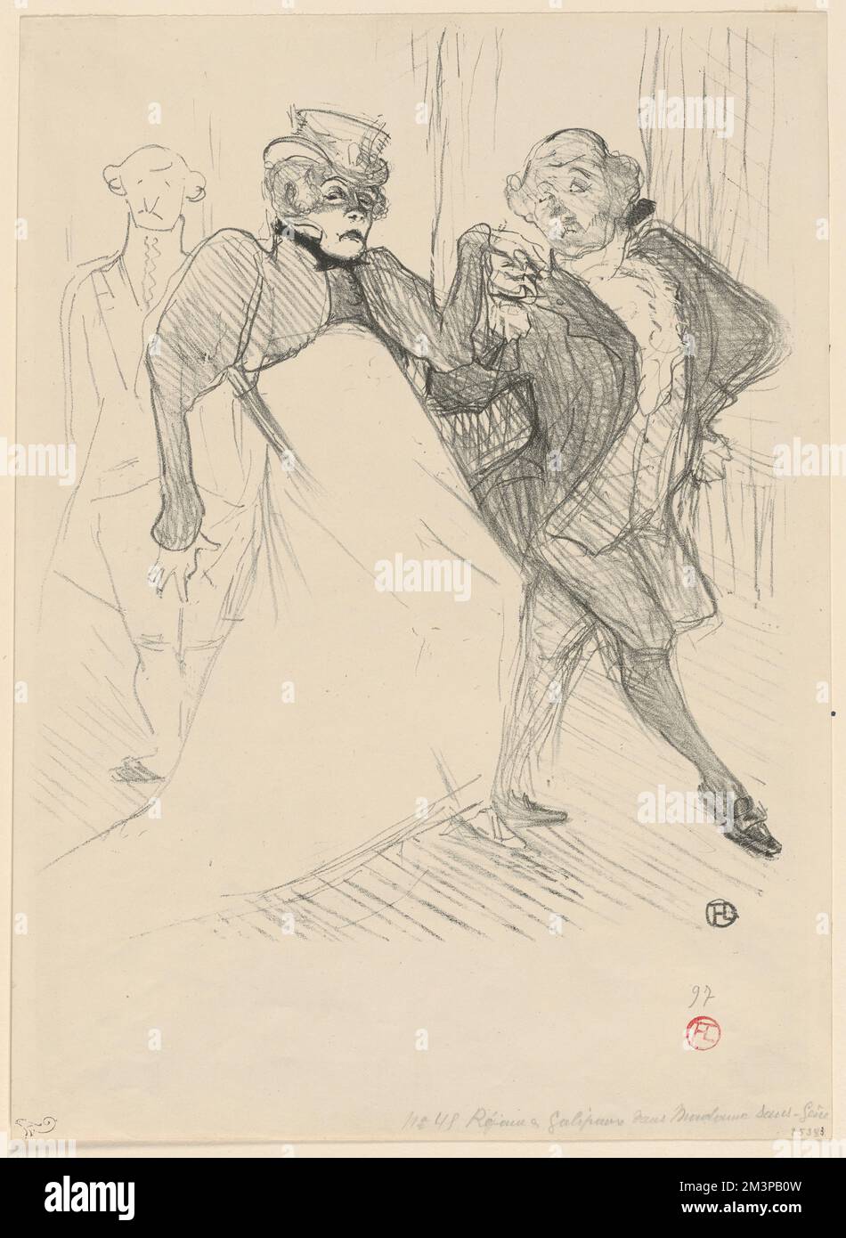 Réjane et Galipaux: Dans Madame Sans-Gêne , Actors, Actresses, Réjane, 1856-1920, Galipaux, Félix, 1860-1931. Henri de Toulouse-Lautrec (1864-1901). Prints and Drawings Stock Photo
