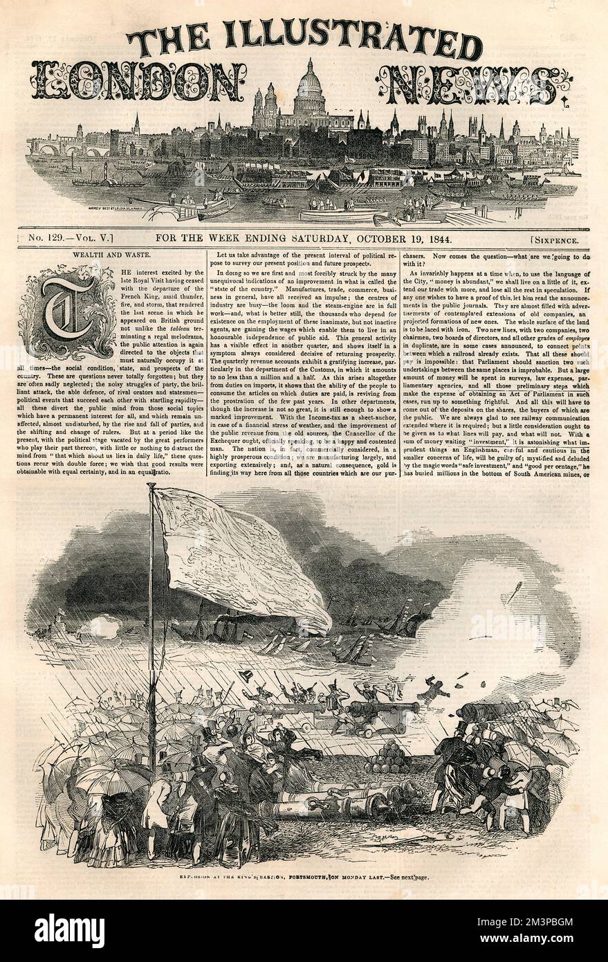 Illustrated London News cover, 19th October 1844 Stock Photo