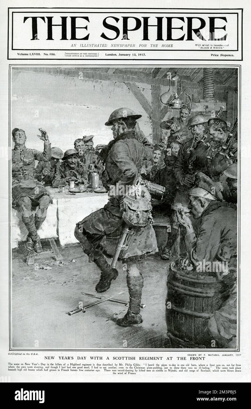 On the Western front, a Highland Regiment celebrate the New Year in ...