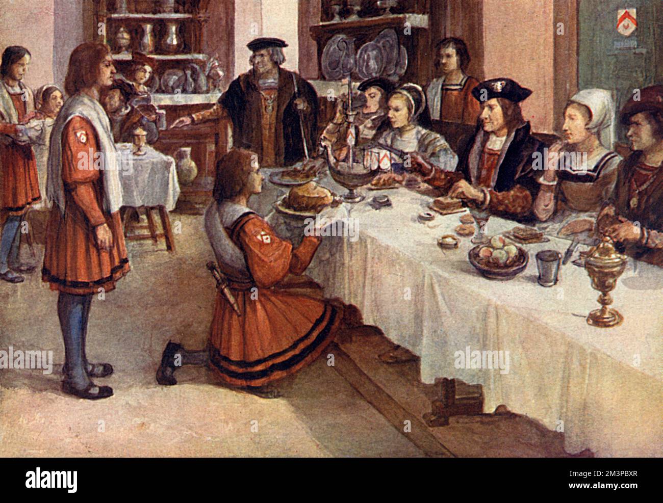 A Christmas banquet in the 16th century during the reign of King Henry