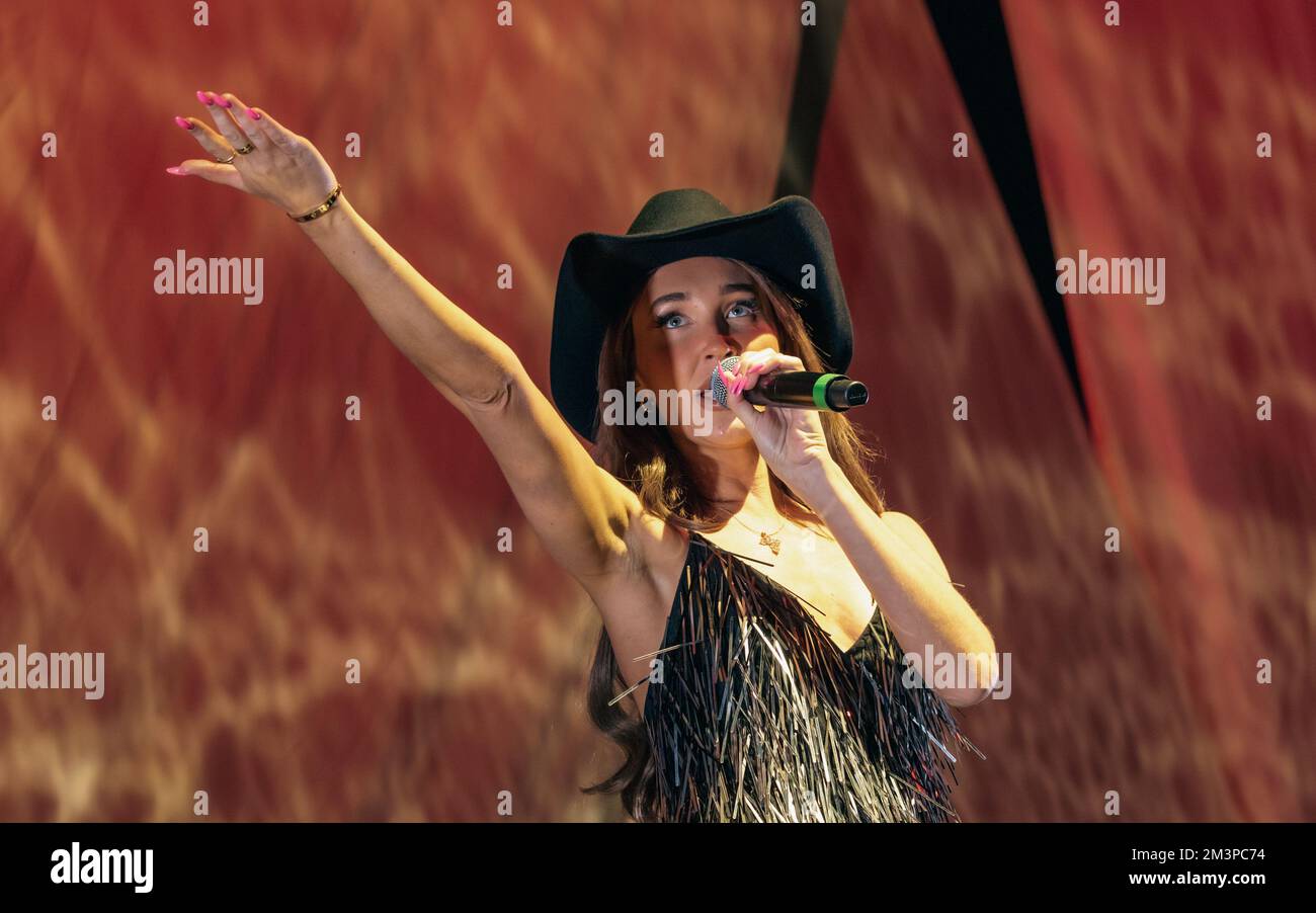 Megan McKenna supporting Blue at the Bournemouth International Centre